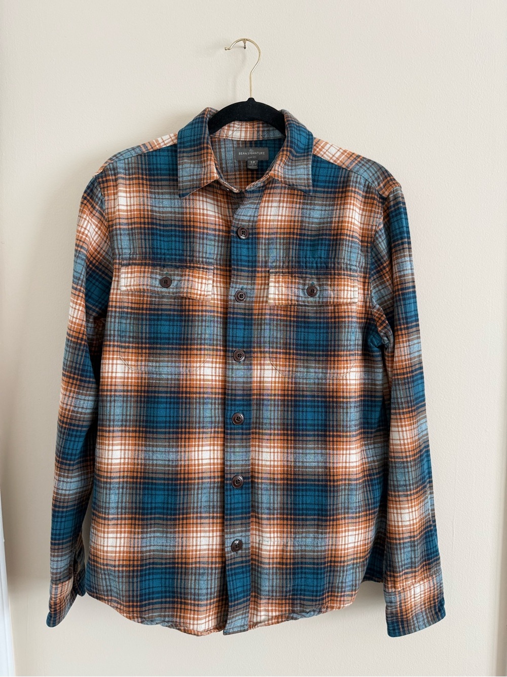 LL Bean Men's Signature Slim Fit Chamois Cloth Shirt // Small Regular